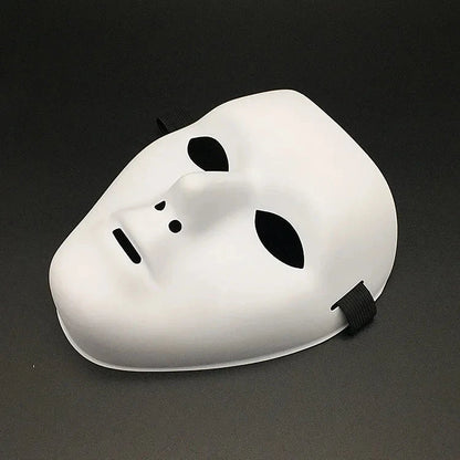 Halloween Props Masquerade Performance Full Face Mask Hand-painted White Street Dance Adult Eye Mask Death Clown Black Gold Good Vibrations