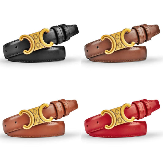 Luxury Women's Belt, Gold Buckle, Genuine Leather Belt, Fashion Style  Match with Jeans, Skirts, Top Quality Belt for Women Good Vibrations