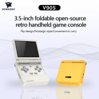 New Games V90s Retro Flip Handheld Game Player 3.5 inch Foldable Open-sourse Handheld Console Pocket Mini Video  Game Player Good Vibrations