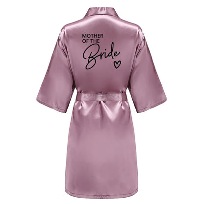 Wedding Party Team Bride Robe With Black Letters Kimono Satin Pajamas Bridesmaid Bathrobe SP003 Good Vibrations