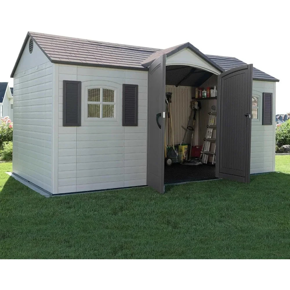 Customizable 6446 Outdoor Storage Shed, 8 X 15 Foot, Desert Sand Good Vibrations