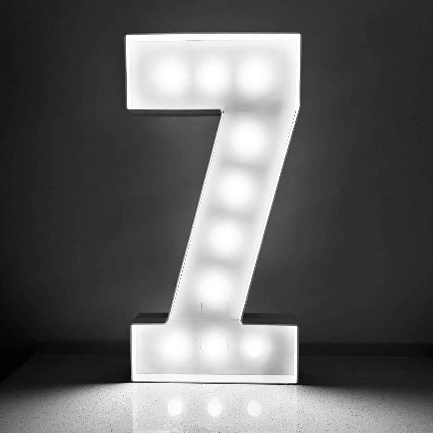 1Pc 73cm/28.7inch Light Up Digital Marquee Frame White Lights KT Board Number 0-9 Plug-in KT Board With Bracket Party Decorative Good Vibrations