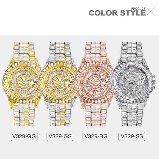 Full Iced Out Watches For Men Luxury Handmade Mosaic Diamond Silver Steel Watch Fashion Hip Hop Silver Automatic Date Male Clock Good Vibrations