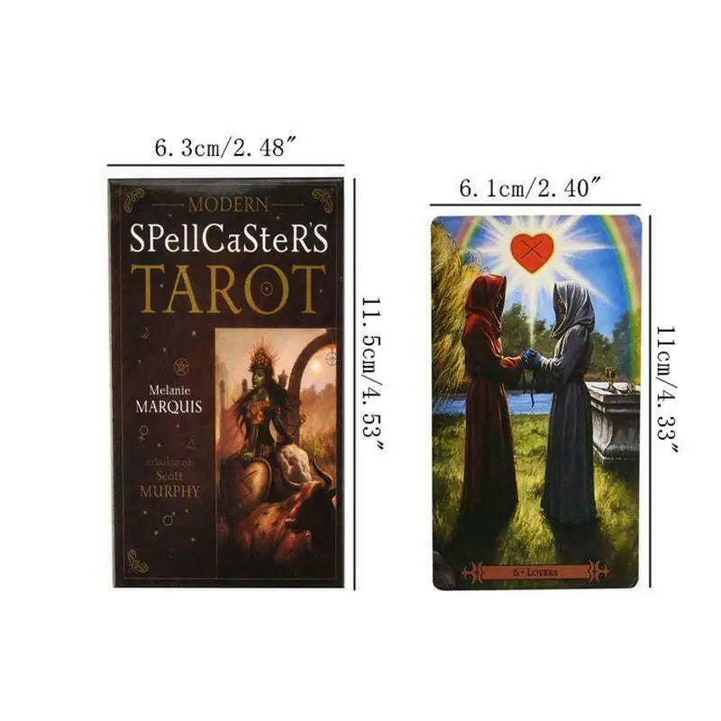 78 Cards for Beginners & Professionals – Divination Tool for Daily Guidance Modern Spellcaster’s Tarot Deck, 11.5*6.3cm