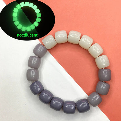 Luminous Bracelets For Women Men Fluorescent Natural Stone Bracelet Night Light Glowing Beads Bangle Fashion Jewelry Couple Gift Good Vibrations