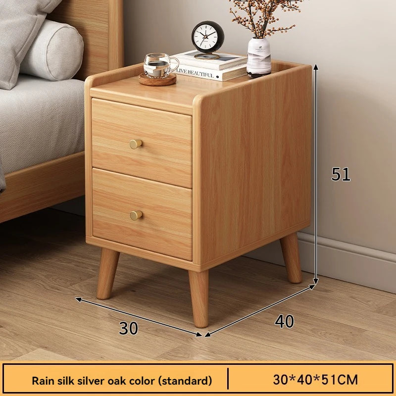 Bedside cabinet, household small bedroom storage, narrow cabinet, mini storage shelf, solid wood color, multi-purpose storage Good Vibrations