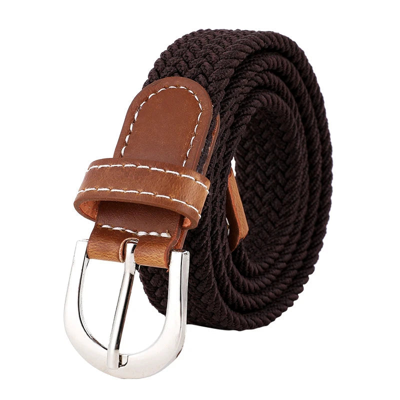 Women's elastic and elastic woven belt in one outfit, casual and versatile denim belt for men and women Good Vibrations