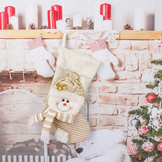 Christmas Decorations For Home Xmas Gift Snowman Santa Claus Plush Socks New Year Decor Candy Bag Tree Hanging Pendant Good Vibrations