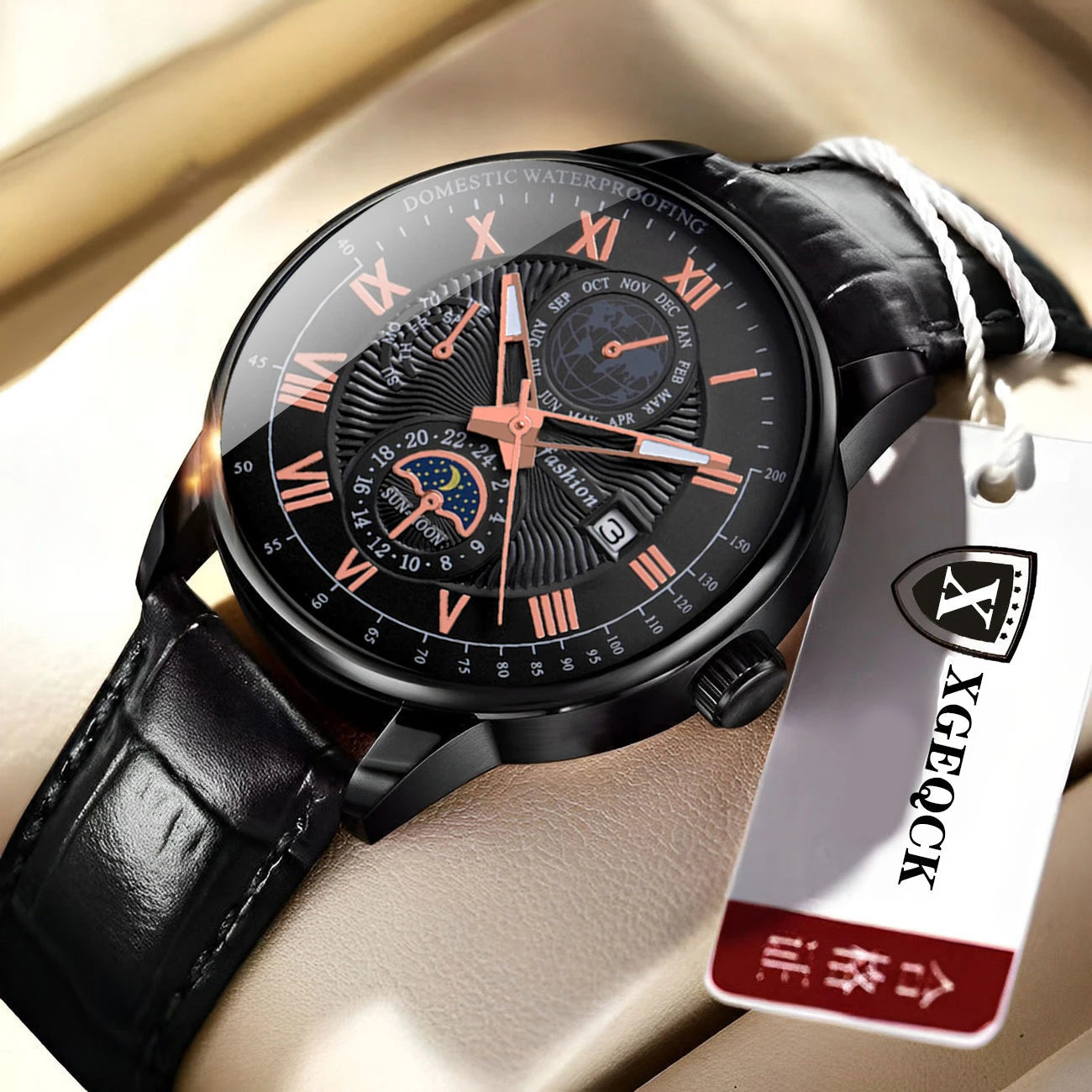 2024 Men Watch Fashion Top Luxury Sport Men's Wristwatch Waterproof Luminous Leather Date Quartz Watches Man clock Good Vibrations