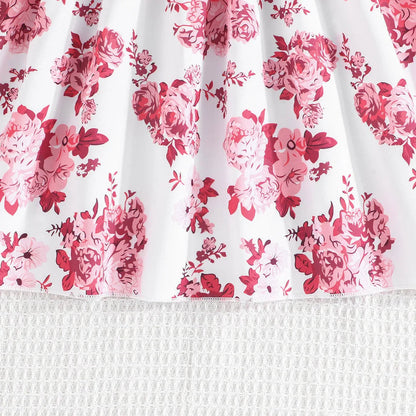 Dress For Kids 4-7 Years old Cotton Ruffled Sleeveless Floral Princess Dresses Ootd For Baby Girl Good Vibrations