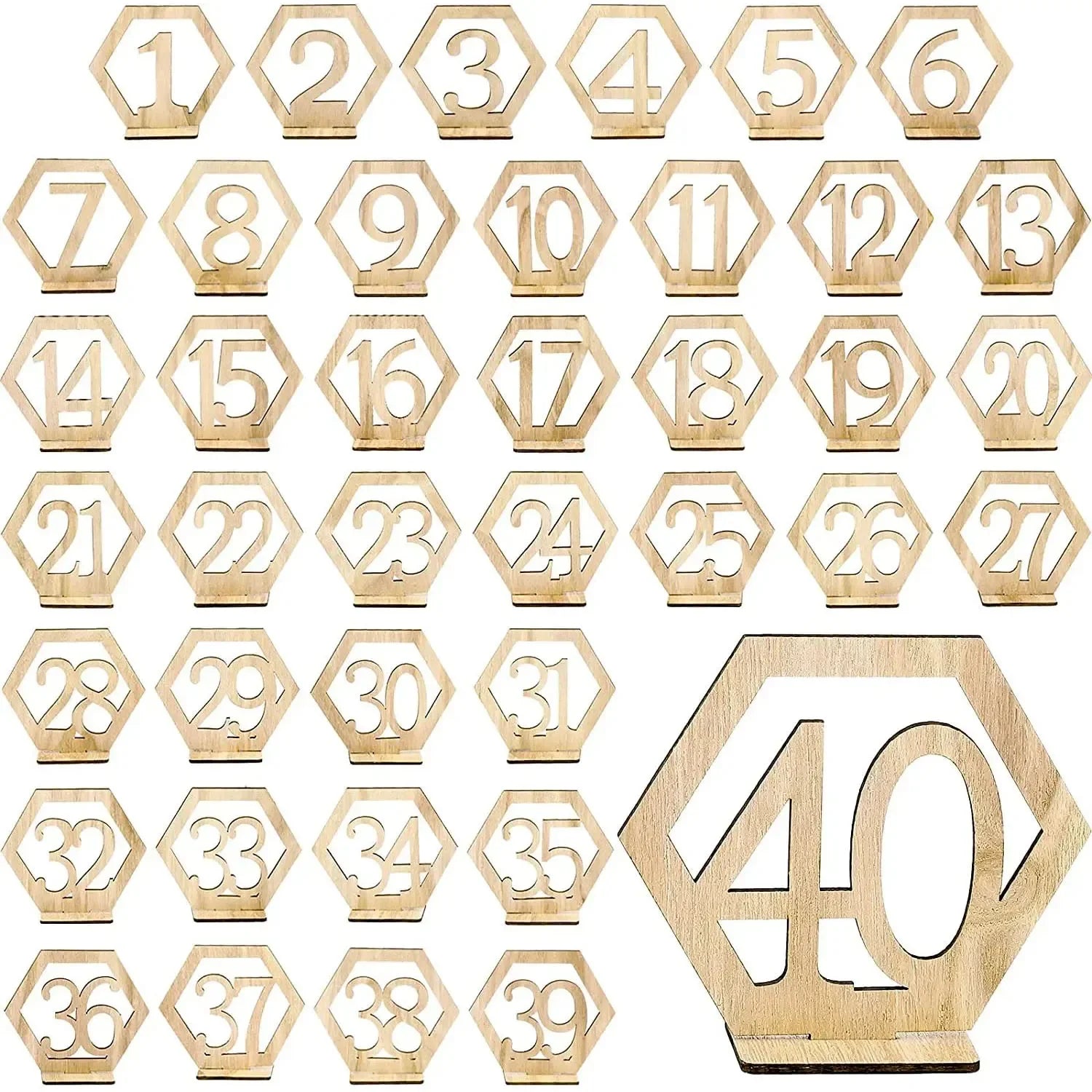 1set Wedding Party Table Number Plate, Wooden Message Clip, Suitable for Birthday Parties, Wedding Parties, Desktop Decoration. Good Vibrations
