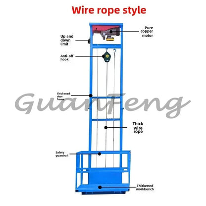 Hydraulic Lift Freight Elevator Small Lift Household Electric Platform Lift Customized Double Track Workshop Lifting Platform Good Vibrations