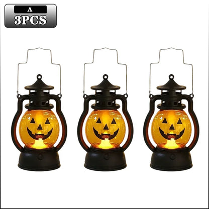 1-10PC Halloween Pumpkin Ghost Face Lamp Portable Skull Decoration Light for Bar Party Table Atmosphere Prop Halloween Decor Use Good Vibrations