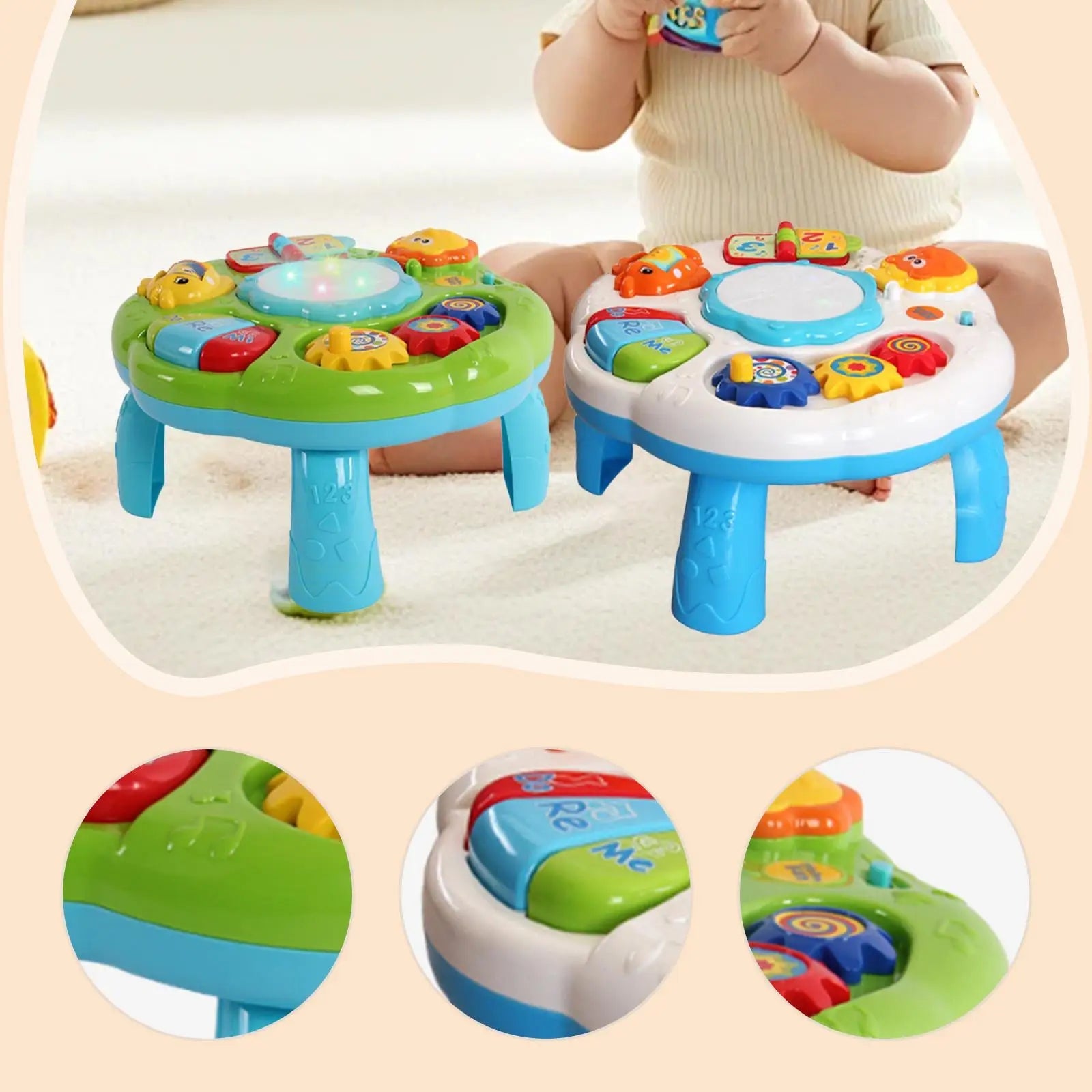 Baby Activity Table Educational Toy Early Development with Light Interactive Good Vibrations