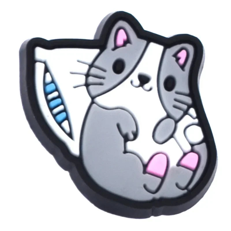 Shoe Charms for Crocs Accessories
 Pet Cat Shoes Charm for Croc Decorations Pins Men Accessory Jeans Woman Clogs Clips Badges Good Vibrations