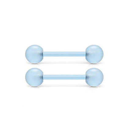 2Pcs 14G 16mm Glow In The Dark Flexible Acrylic Straight Tongue Nipple Ring Retainer Piercing Fpr Woman and Man Good Vibrations Adult Super Store