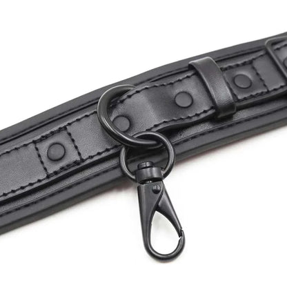 SM leather handcuffs and footcuffs alternative for bondage, BDSM set for couples.