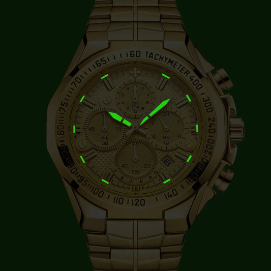 Relogio Masculino WWOOR Mens Watches 2024 Top Brand Luxury Wrist Watches For Men Gold Big Golden Male Chronograph Wristwatch Man Good Vibrations