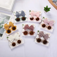 2Pcs/Set Baby Round Sunglasses Children Vintage Sun glasses UV400 Protection Classic Kids Shade Eyewear Summer Hair Accessories Good Vibrations