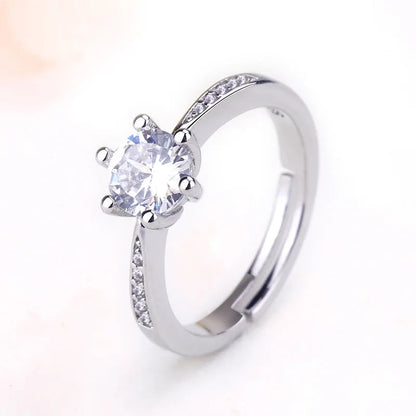 925 Sterling Silver Ring Hot AAA Zircon adjustable Size Engagement Rings For Women Wedding Ring Party Fashion Nice Jewelry Gift Good Vibrations