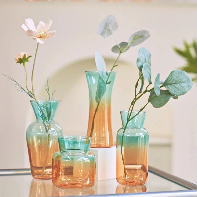 Nordic Mini Vase Creative Flower Vases Decorative Glass Bottles Wedding Centerpieces Home Decor Decoration Good Vibrations