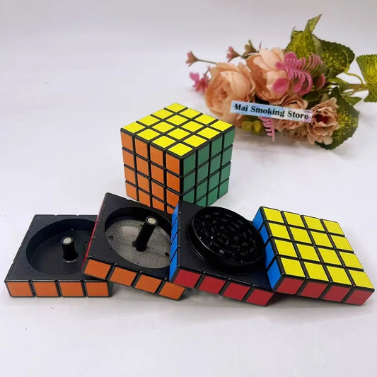 2.2inch Cube Herb Grinder 4-layer Manual Spice Mill Pepper Salt Mortar Grass Raw Tobacco Grinder Cigarette Smoking Accessories Good Vibrations