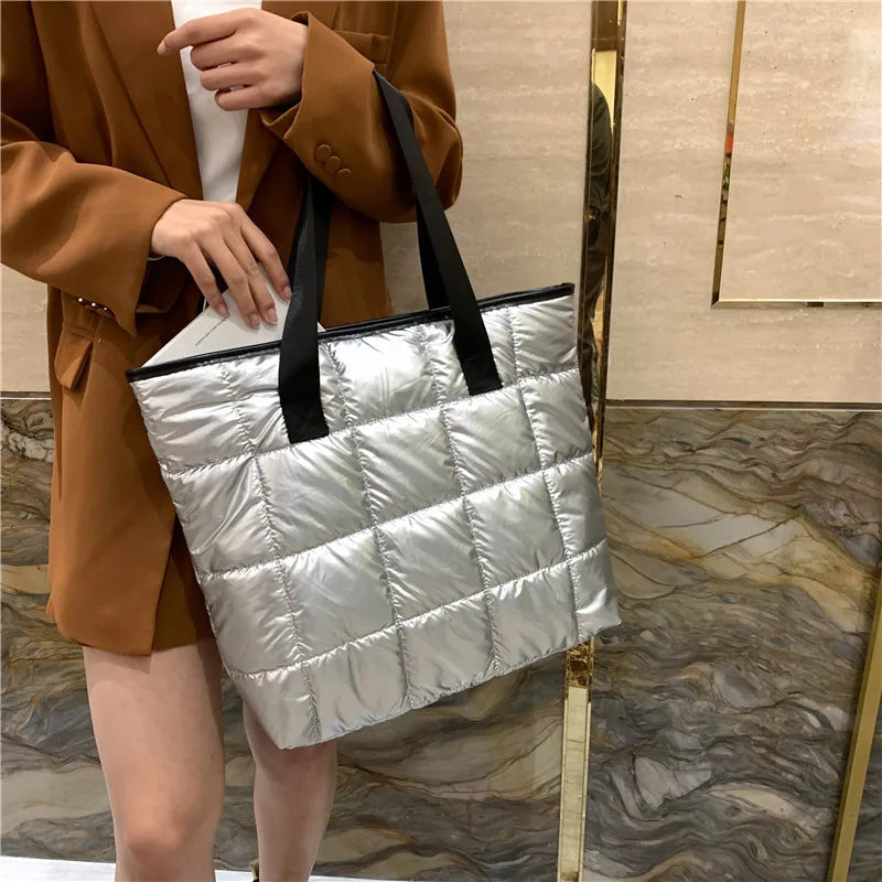 Women's shoulder bag light large bag women's fashion cotton tote bag large capacity shoulder bag commuting bag Good Vibrations