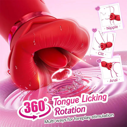Rose Tongue licking Sucking Vibrator Adult Toy for Women Sexual Magic Massager Clit Nipple Stimulator Female Sex Toys Good Vibrations Adult Super Store
