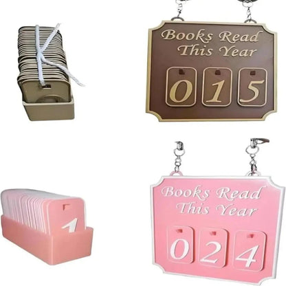 Hanging Bookshelf Counter Books Read This Year Personalized Reading Counter Bookish Decor Bookshelf Sign Reading Plan Management Good Vibrations