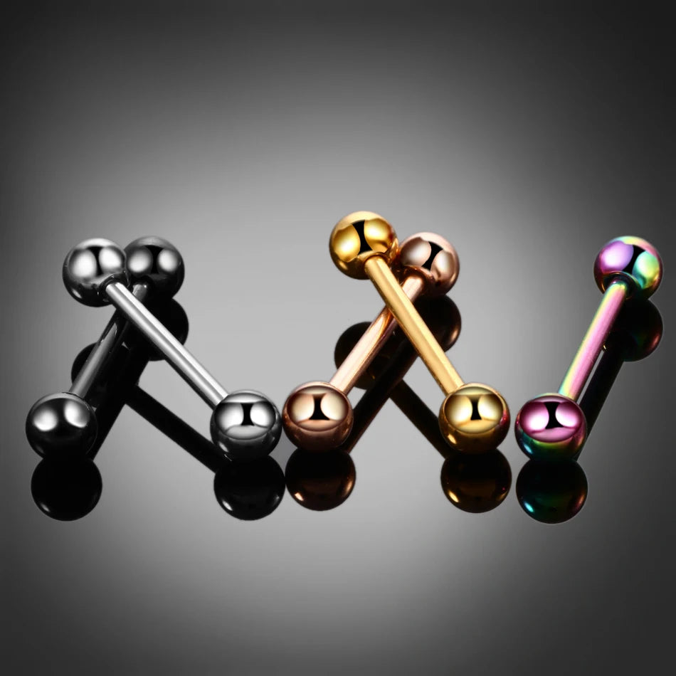 1PC Stainless Steel Heart Shaped Tongue Ring Barbell Tongue Piercing Cute Bar Ear Tragus Studs Nipple Bar Piercing Body Jewelry Good Vibrations