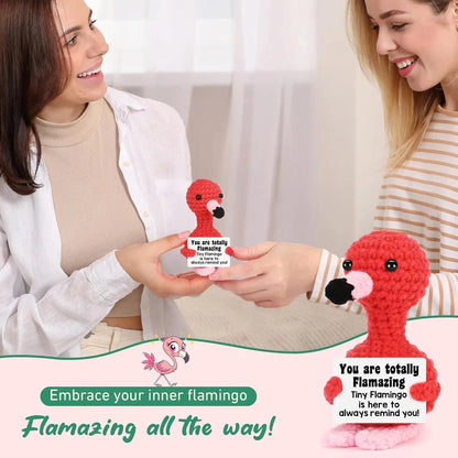 Positive Energy Duck Doll Hug Pocket Mini Handmade Plush Wool Knitting Dolls Funny Emotional Support Crochet Gift for Birthday Good Vibrations