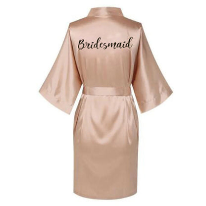 Satin Silk bride robe Wedding Robe Bridesmaid Bride Dressing Gown bridesmaid robes SP002 Good Vibrations