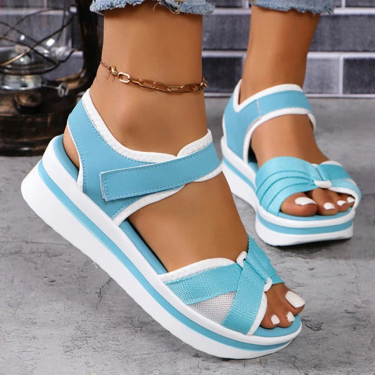 2025 Sandals Women Shoes Summer Soft Shoes Woman Elegant Ladies Shoes Wedge Women's Sandals Party Footwear Women Sandal Female Good Vibrations