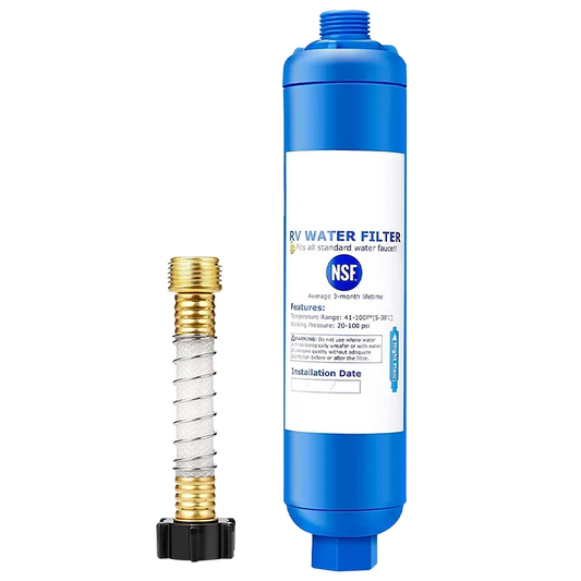 RV Inline Water Filter, NSF Certified, Reduces Chlorine, Bad Taste&Odor, Dedicated for RVs, 1 Pack Good Vibrations