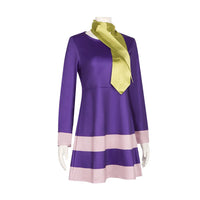 Daphne Blake Cosplay Costume Fancy TV Cosplay Doo Disguise Dress Headband Purple Set Girls Fancy Clothes Halloween for Women Good Vibrations