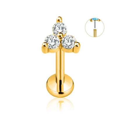 ASTM F136 G23 Titanium Flower Petals Star Heart Butterfly Threadless Piercing Pin Push in Labret Daith Conch Earring 16G 18G 20G Good Vibrations