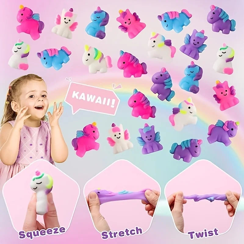 1/12 Unicorn Kawaii Squishies Mochi Squishy Toys Stress Relief Toys for Kids Boys Girls Party Favors Birthday Gifts Prizes Good Vibrations