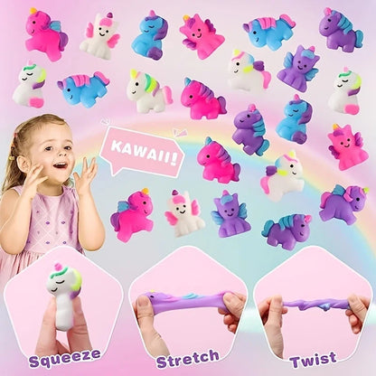 1/12 Unicorn Kawaii Squishies Mochi Squishy Toys Stress Relief Toys for Kids Boys Girls Party Favors Birthday Gifts Prizes Good Vibrations