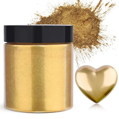 50g Shimmer Metallic Gold Silver Color Pigment Pearlescent Colorant Pearl Pigment Dye UV Resin Epoxy Colour Jewelry Making Good Vibrations
