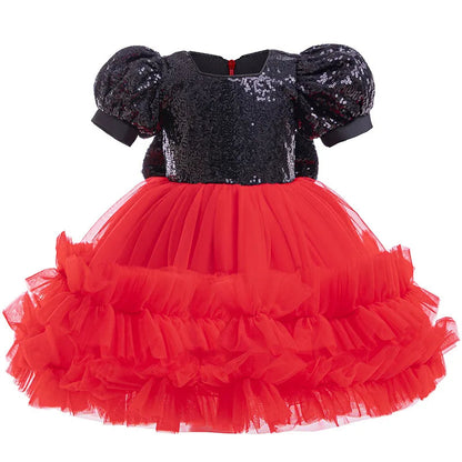 Little Girl Mickey Dress Toddler Kids Minnie Cosplay Outfits Red Dot Princess Mouse Costume Halloween Baby Clothes Good Vibrations