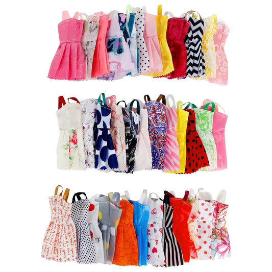 10Sets Doll Dress Outfit Dress Fashion Coat Hats Sweater Pant Clothing For Doll Clothes Doll Accessories Girl's Toy Gifts Good Vibrations