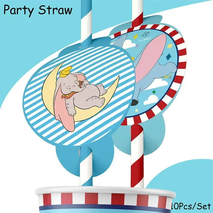 Dumbo Cute Birthday Party Decorations Tableware Kids  Cups Plates Tablewares Set Baby Shower Party Supplies for Children's Day Good Vibrations