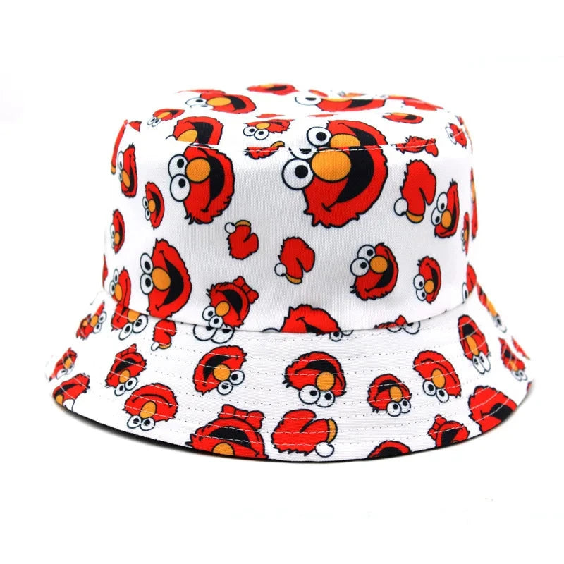 New Bucket Hat Hip Hop Men Cartoon Print Fisherman Caps Streetwear Double-sided Hats For Women Beach Cap Unisex Panama Hat Good Vibrations