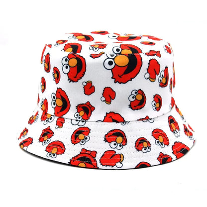 New Bucket Hat Hip Hop Men Cartoon Print Fisherman Caps Streetwear Double-sided Hats For Women Beach Cap Unisex Panama Hat Good Vibrations