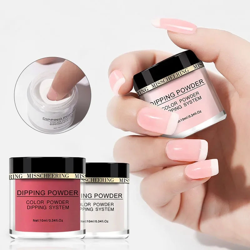 Natural Glitter Nail Dipping Powder Quick Dry Long-lasting No Lamp Required Winter Manicure Dip Powder for Easy Home Application Good Vibrations