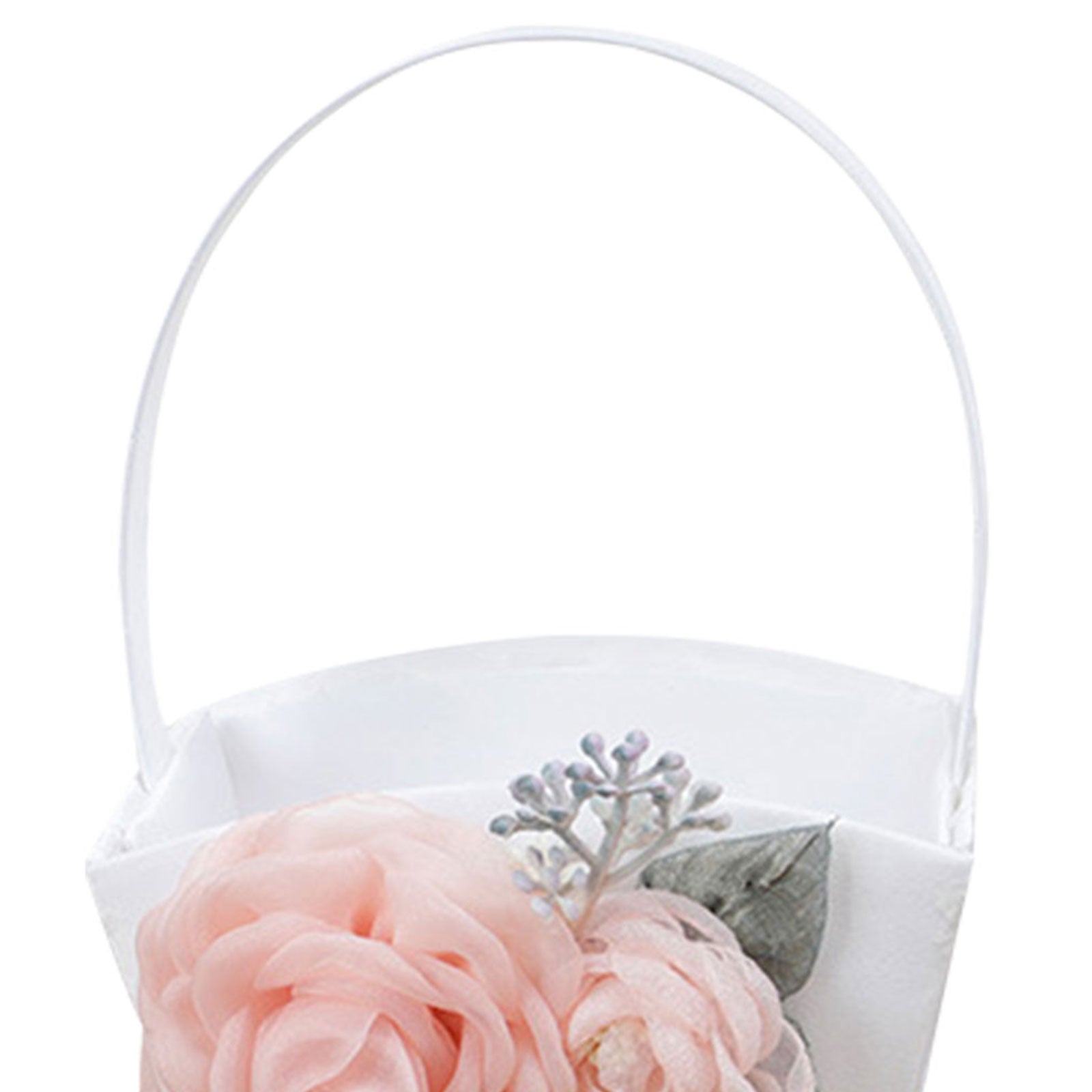 Portable Wedding Flower Basket Home Organizers Ring Pillow Flowerpot With Handle White Romantic Party Decoration Photo Prop Good Vibrations