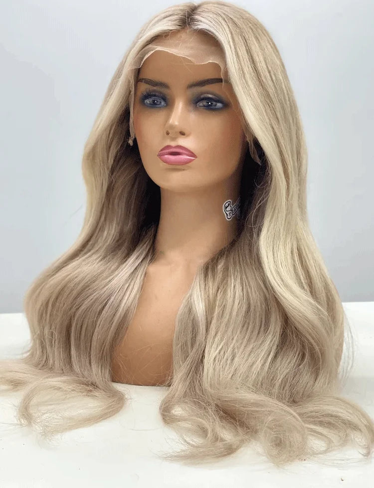 Blonde balayage full lace wigs Synthetic hair wig custom wigs lace front wigs blonde Cosplay For Women lace wigs glueless wigs Good Vibrations