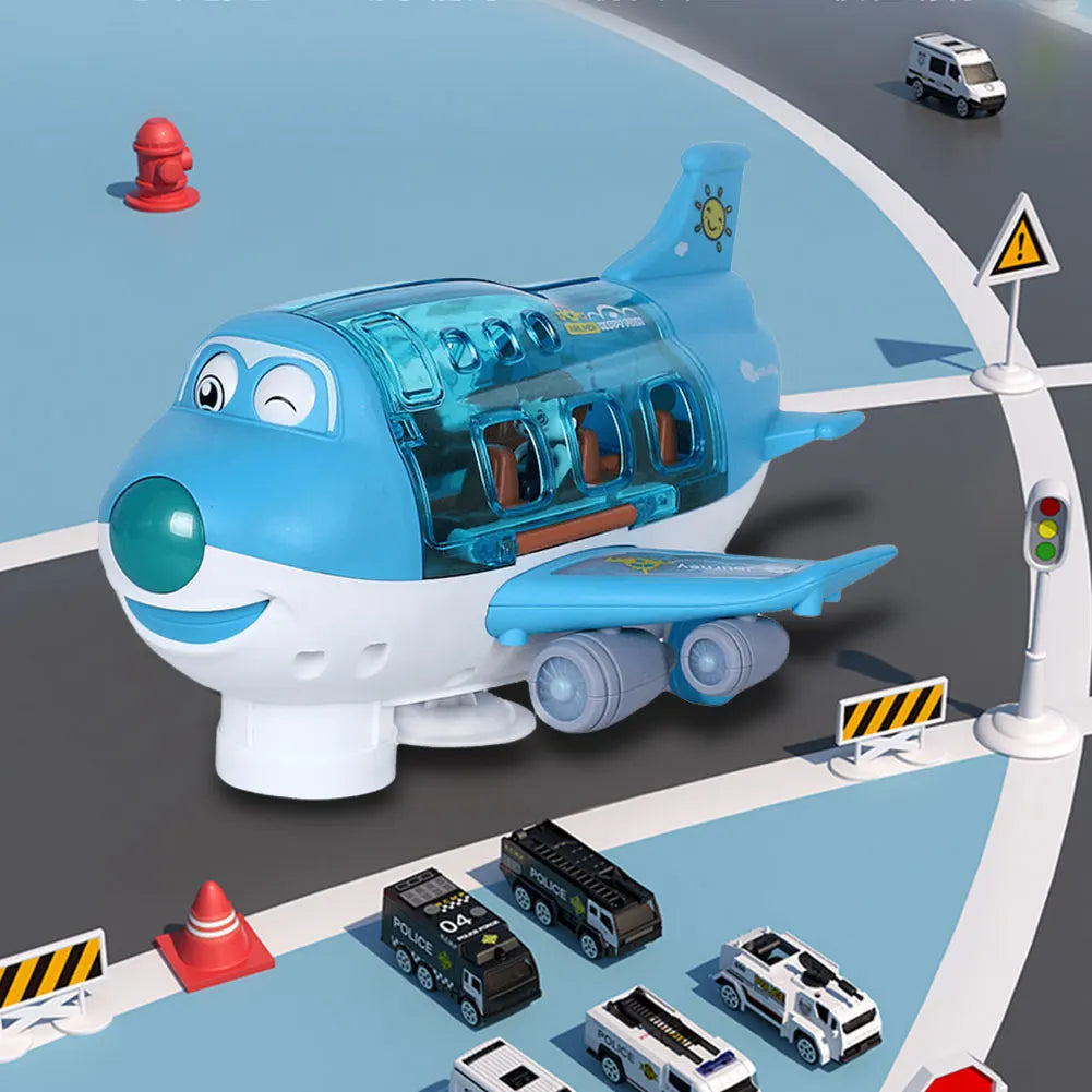 Kids Toys Electric Plane Aircraft Toys Car Airplane Model Music Simulation Boy Children Traffic Toy Christmas Gifts for Girls Good Vibrations
