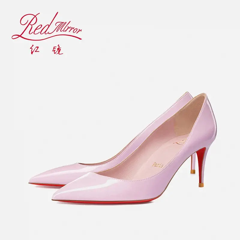 High heeled shoes for women 2024, pink slim heel, light lipstick base, sexy temperament, not tiring, single foot shoes Good Vibrations