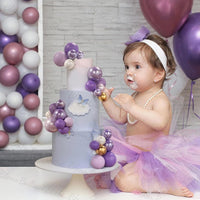 50pcs Purple Cake Topper Balls Pearl Purple Gold Balls Cake Toppers for Cake Decoration Birthday Party Baby Shower Wedding Decor Good Vibrations